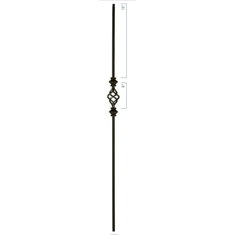 2KNUC1BASK 2558 | Double Knuckle single basket 1/2" Iron Baluster