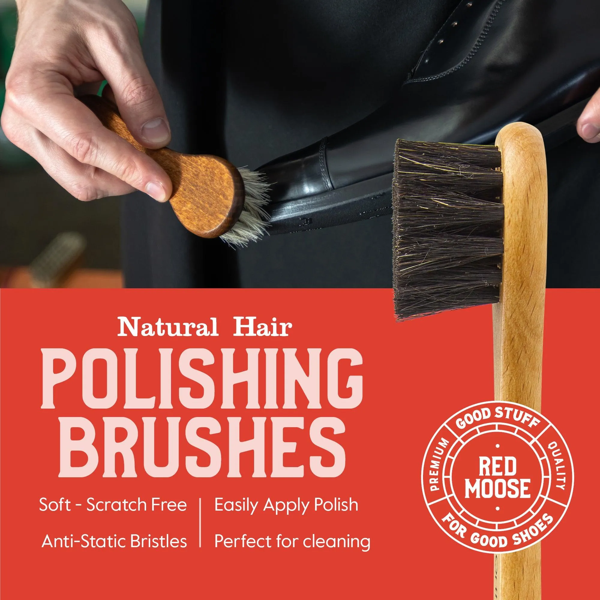 3-Piece Shoe Shine Brush Kit