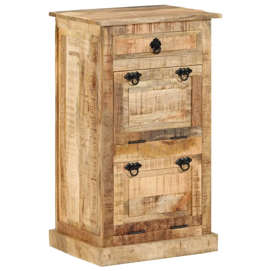 4-Layer Shoe Cabinet with Drawer Solid Rough Mango Wood