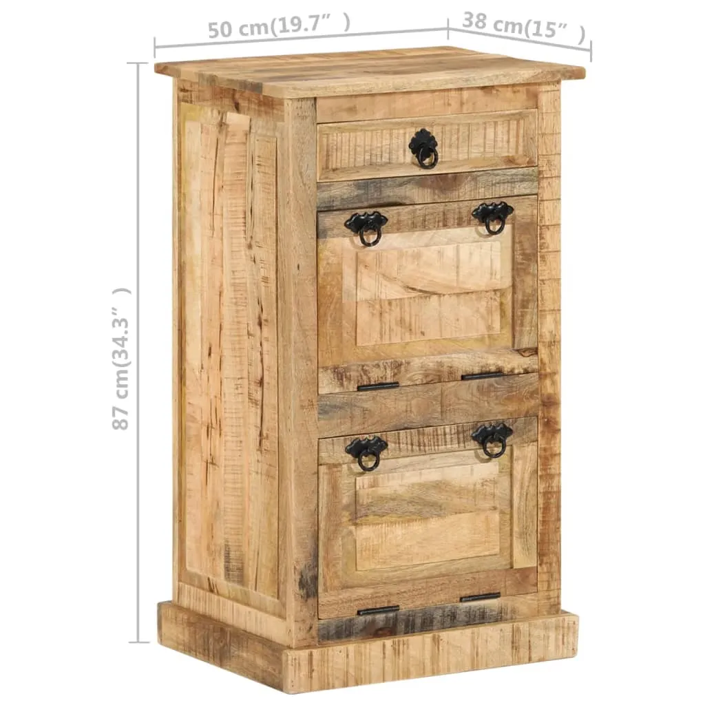 4-Layer Shoe Cabinet with Drawer Solid Rough Mango Wood