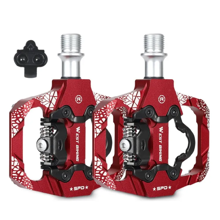 A Pair WEST BIKING YP0802086 Mountain Bike Aluminum Bearing Pedals(Red)