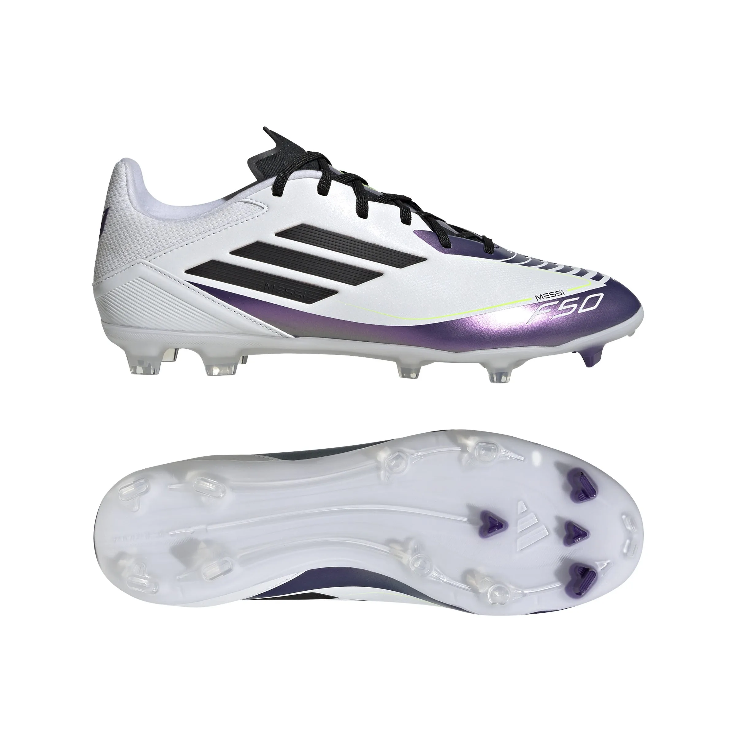 adidas F50 League FG Messi-  White/ Core Black/ Unity Purple