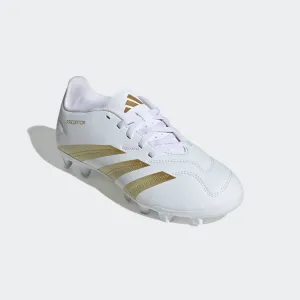 adidas PREDATOR CLUB Flexible Ground Cleats | Cloud White-Metallic Gold | Kid's Unisex