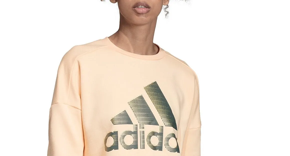 Adidas Women's Glam-Logo Sweatshirt Orange