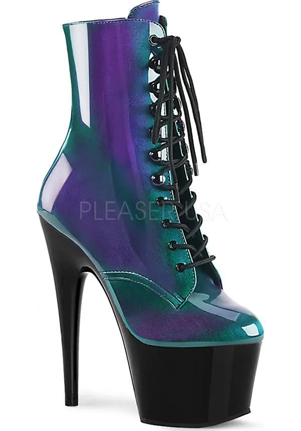 ADORE-1020SHG [Purple-Green/Black] | PLATFORM BOOTS [PREORDER]