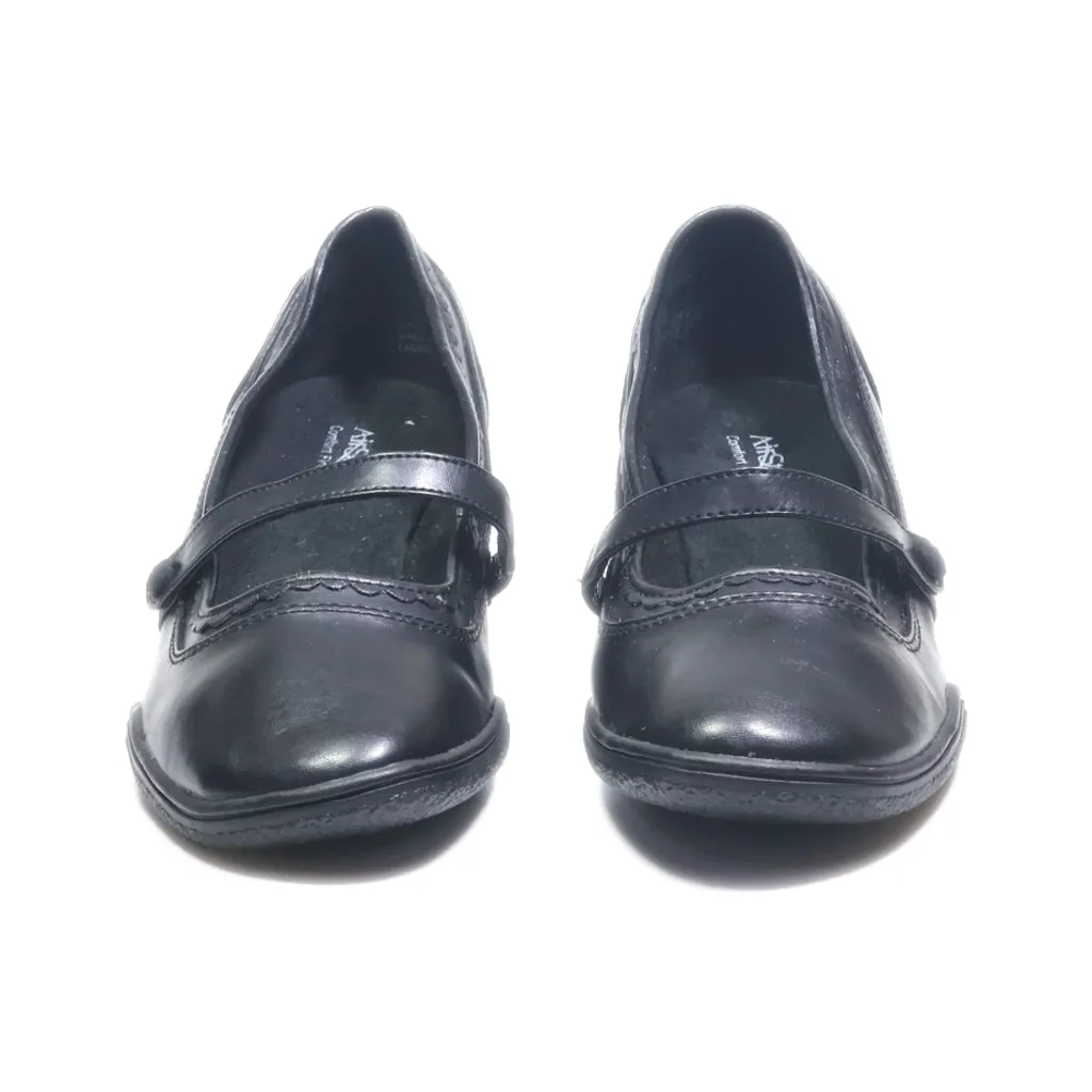 Airstep Wedge Shoes Leather Black Colour For Women