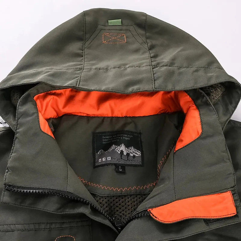 All-Weather Men's Tactical Cargo Jacket for Outdoor Adventures