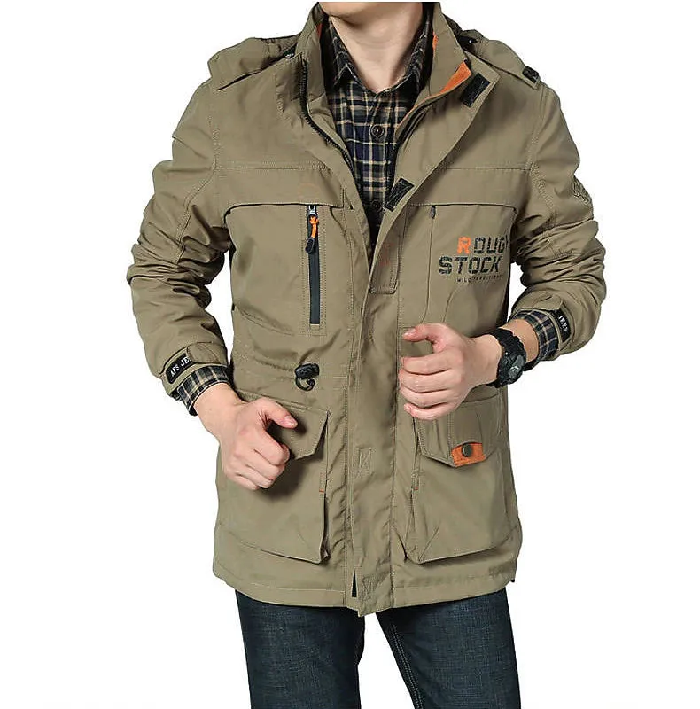 All-Weather Men's Tactical Cargo Jacket for Outdoor Adventures