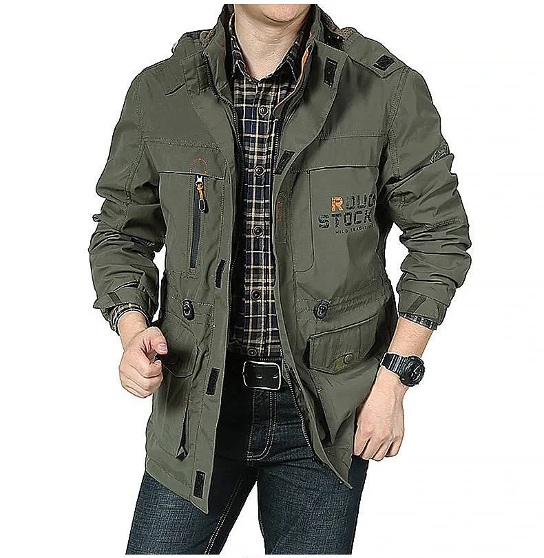 All-Weather Men's Tactical Cargo Jacket for Outdoor Adventures