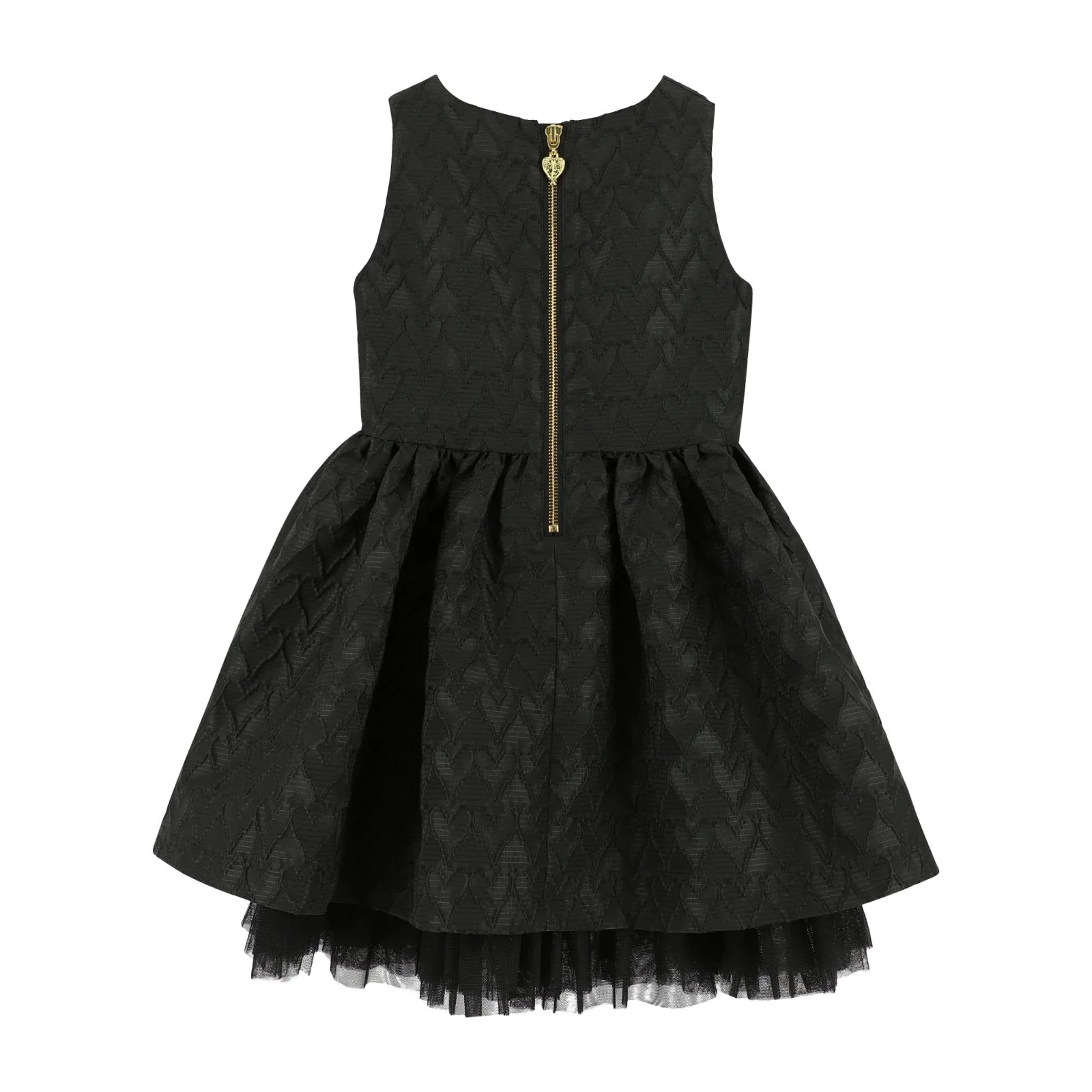 Angel's Face Girls Black Monty Jacquard Heart Dress