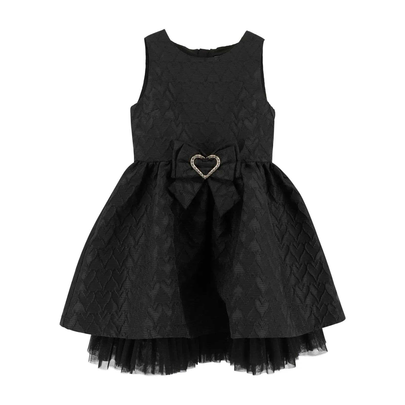 Angel's Face Girls Black Monty Jacquard Heart Dress