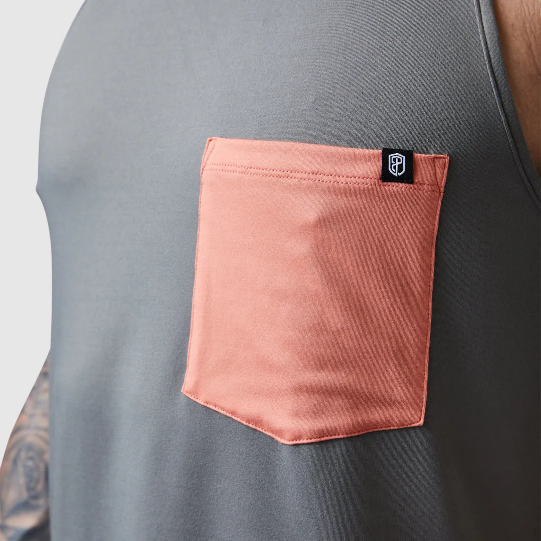 Athleisure Pocket Tank (Metal Grey-Flame)