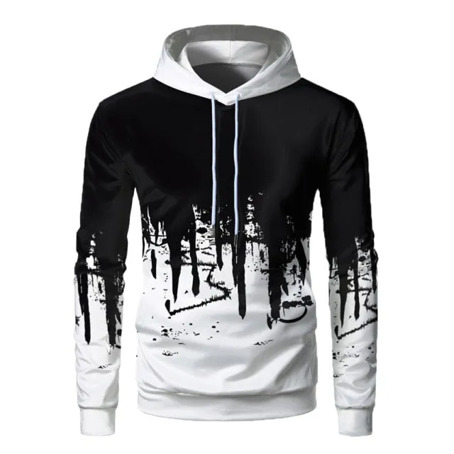 Athletic Graphic Zip-Up Hoodie with Pockets