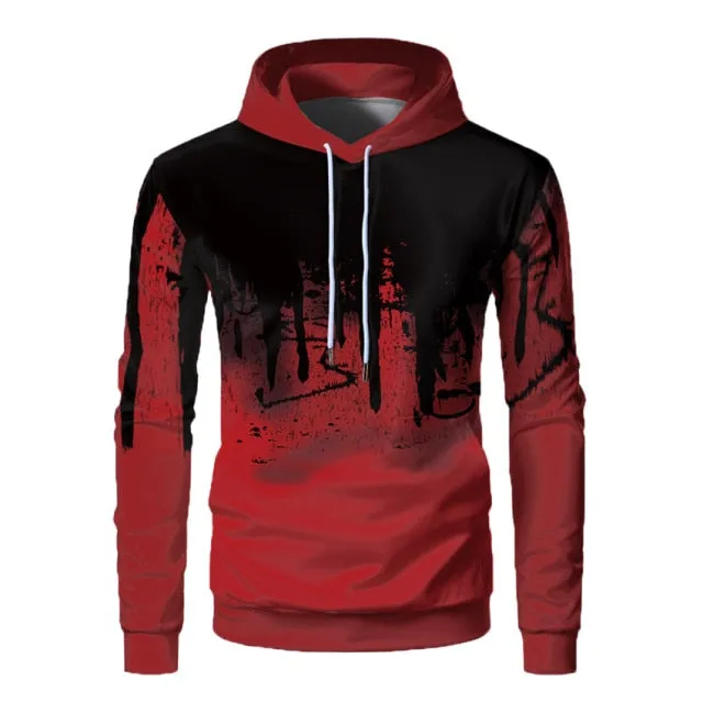 Athletic Graphic Zip-Up Hoodie with Pockets