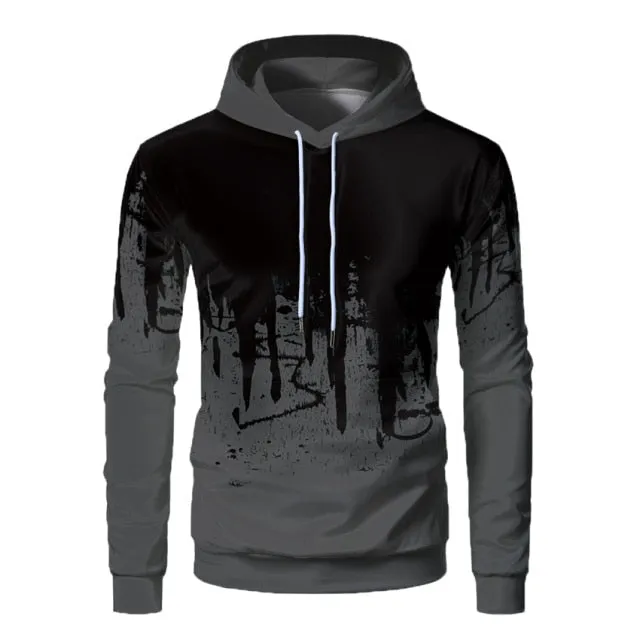 Athletic Graphic Zip-Up Hoodie with Pockets