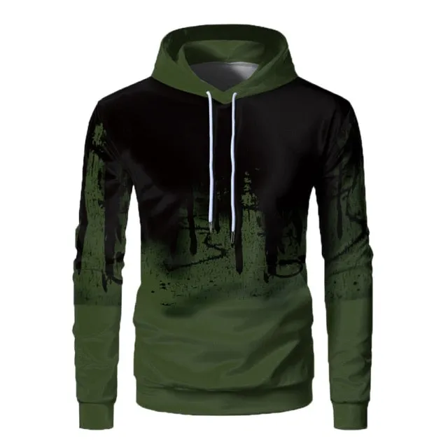 Athletic Graphic Zip-Up Hoodie with Pockets