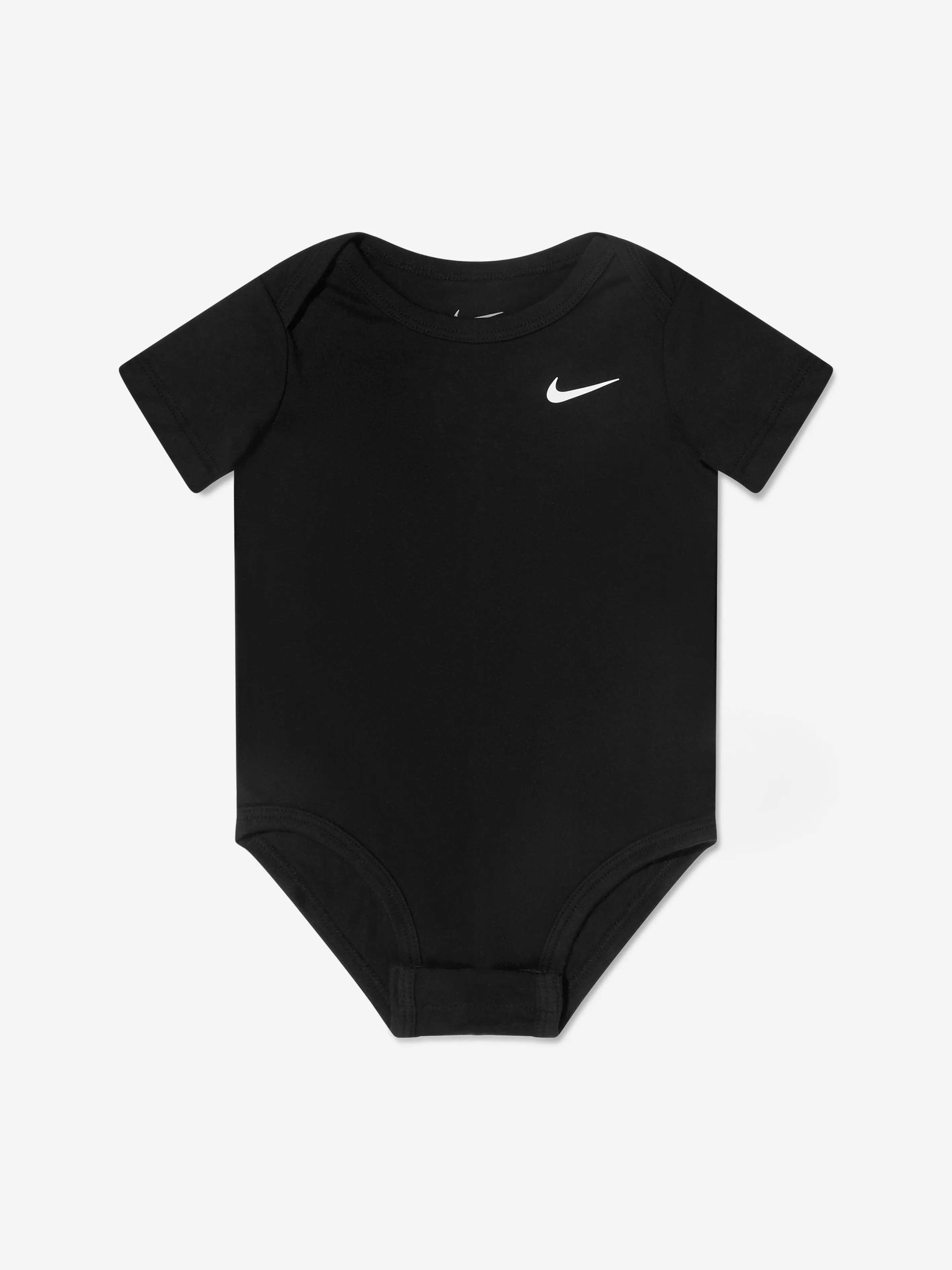 Baby Boys 3 Pack Swoosh Bodysuit Set in Black