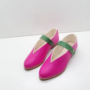 BBF24 SALE. SIZE 37. THE MARTA. TT RAMBUTAN PINK W BUKO LEAF STRAP. 2CM