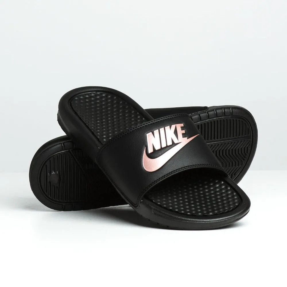 Benassi JDI Slides (Black   Rose Gold)