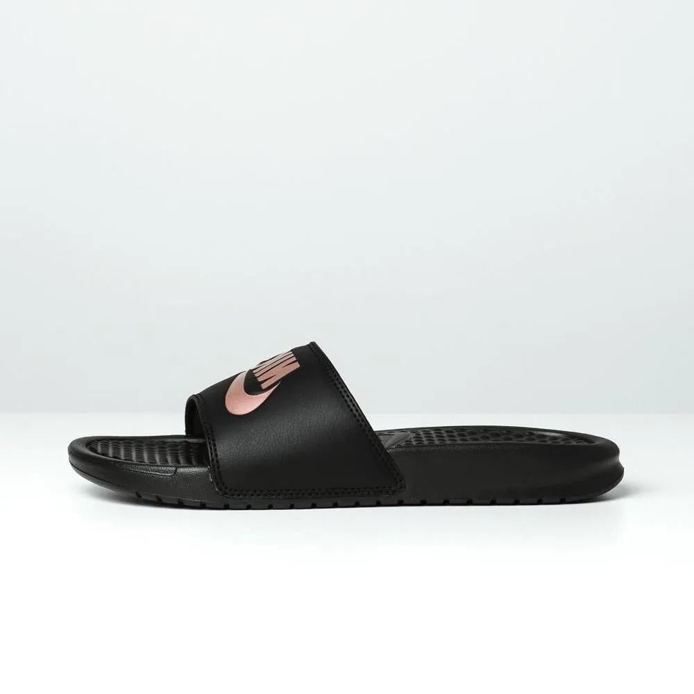 Benassi JDI Slides (Black   Rose Gold)