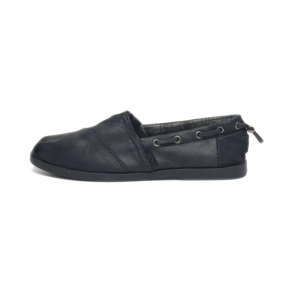 Bobs Slip Ons Leather Black Colour For Women