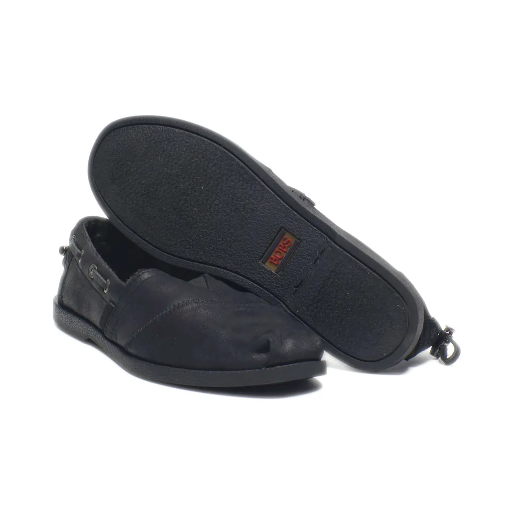 Bobs Slip Ons Leather Black Colour For Women