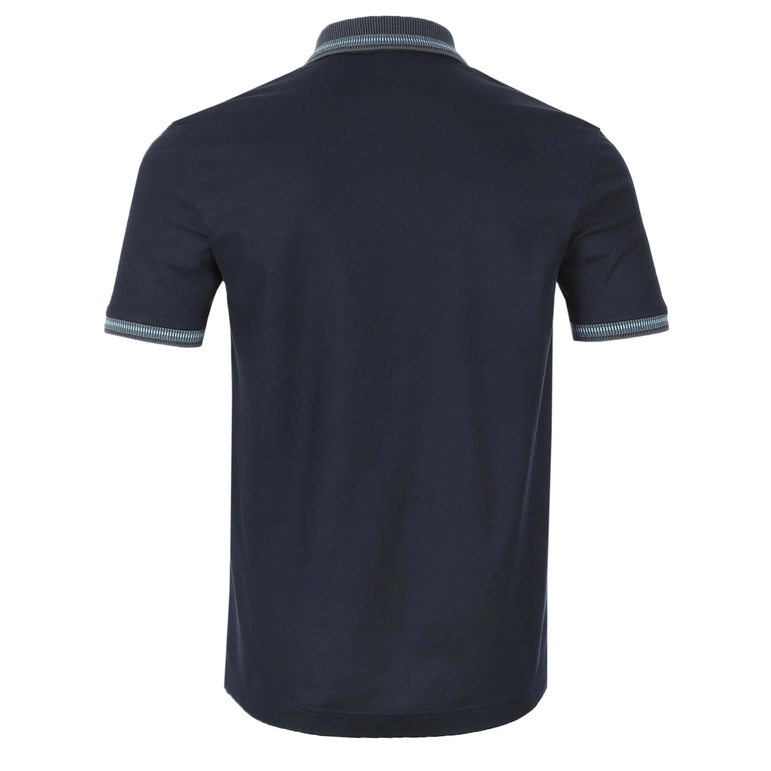 BOSS PeGlitchKnit Polo Shirt in Dark Blue