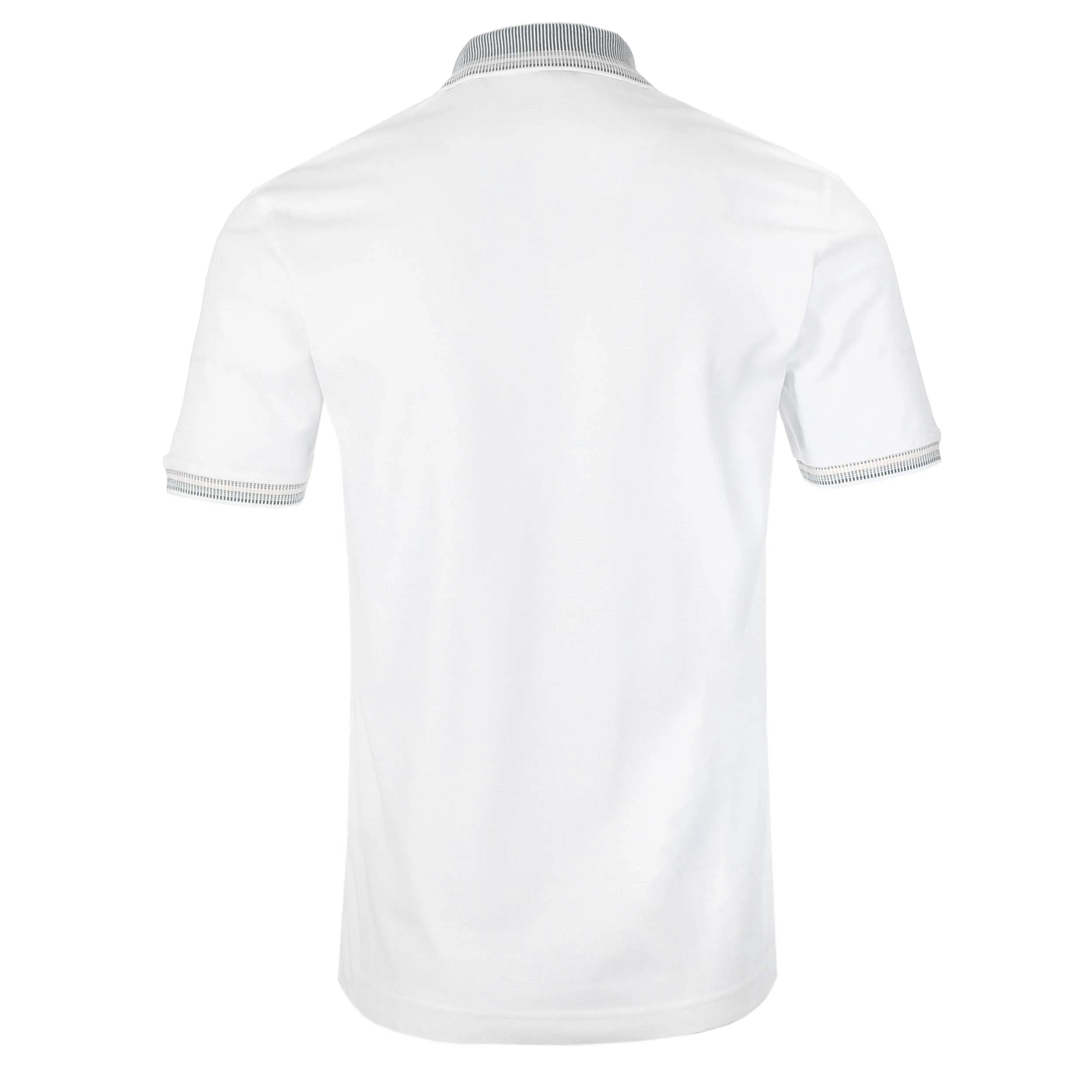 BOSS PeGlitchKnit Polo Shirt in White