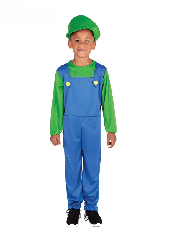 Boys Costume - Green Plumber Boy Costume