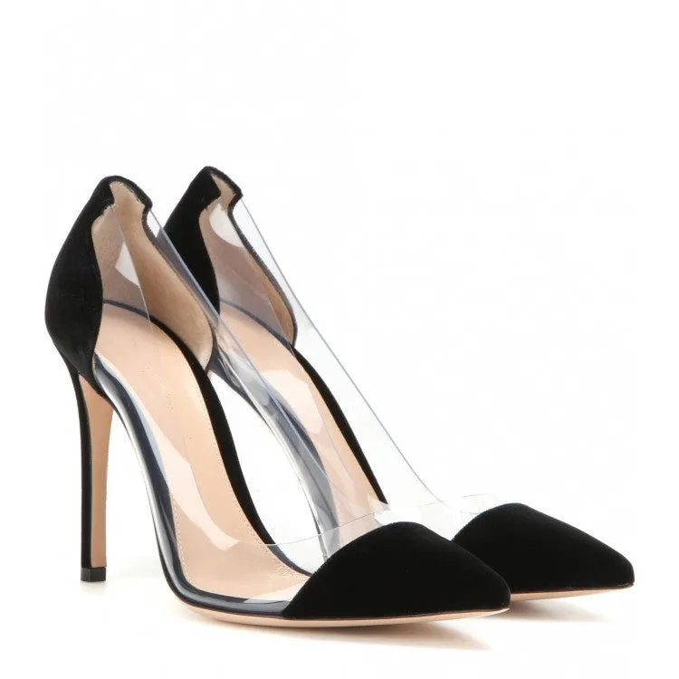 CASSIDY Black Suede Leather Pumps