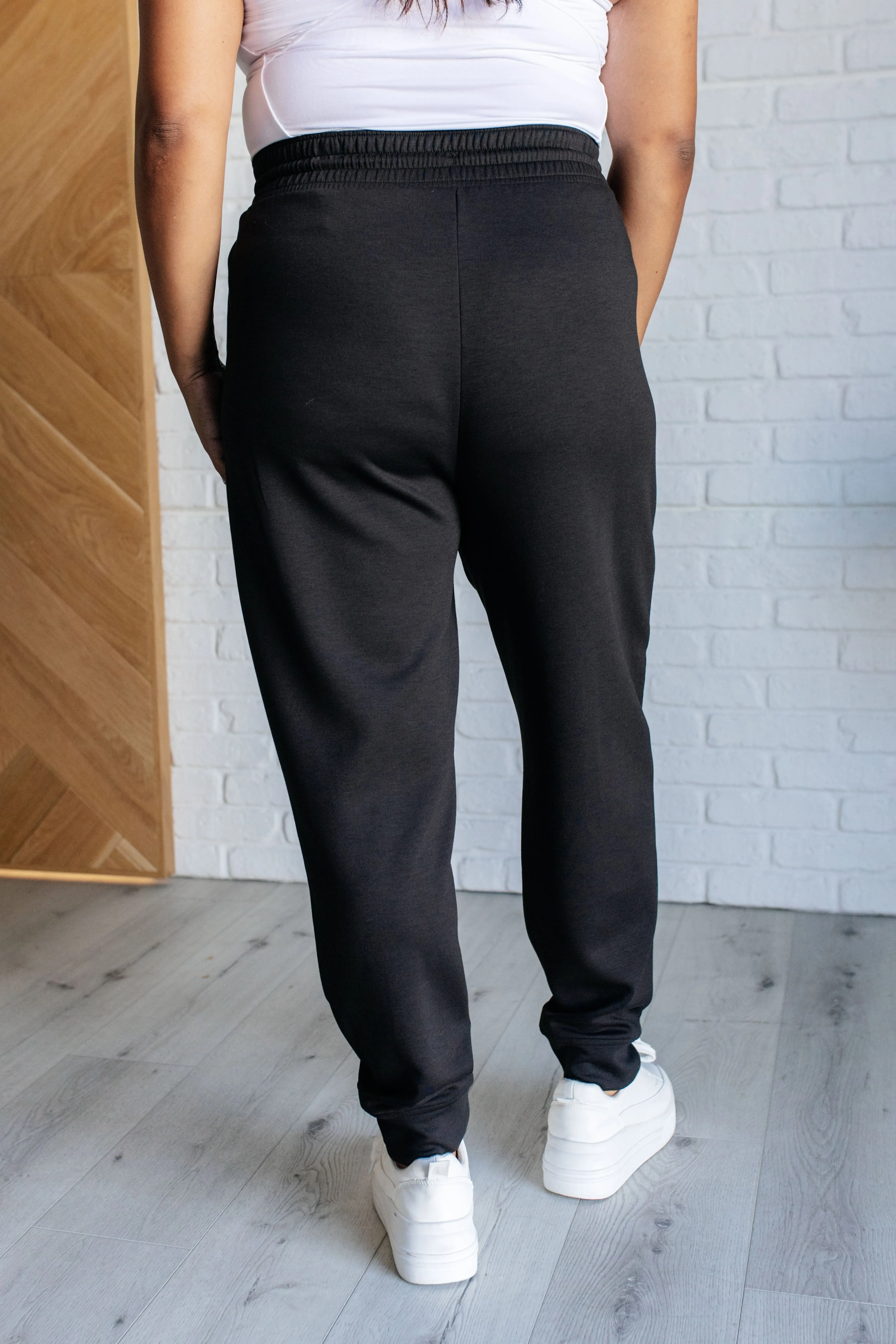 Center Seam Scuba Joggers in Black by Zenana