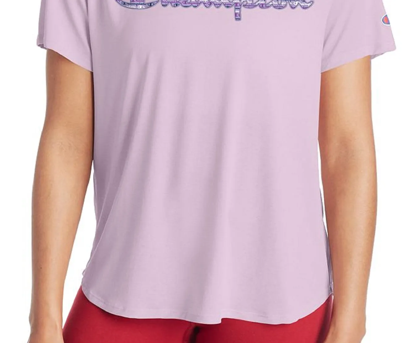 Champion Women's Cotton Logo Boyfriend T-Shirt Pink Size X-Small