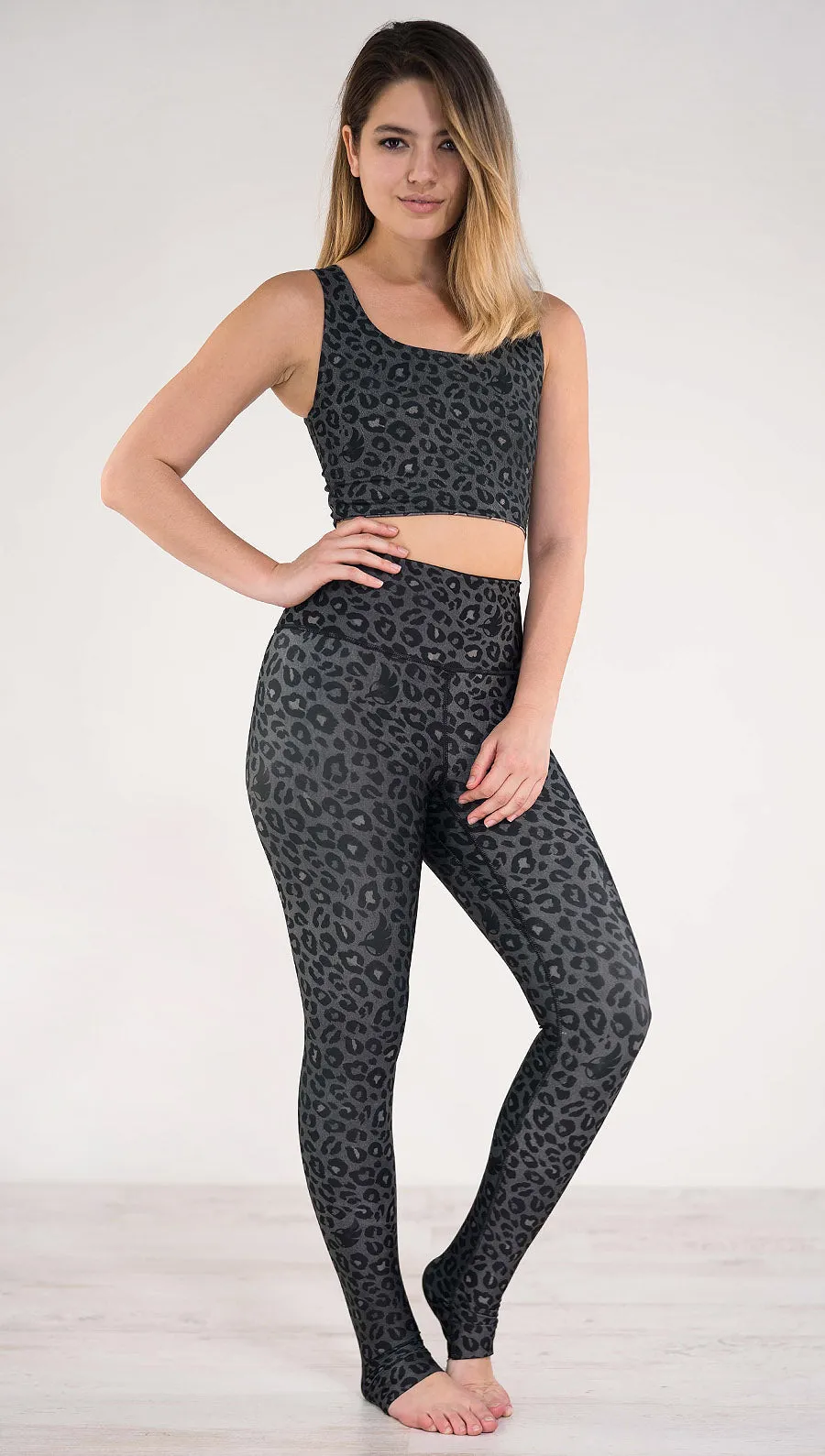 Charcoal Leopard - Reversible Leggings