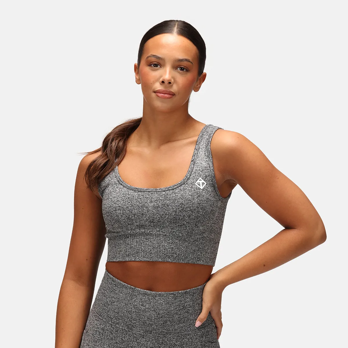 Charcoal Ribbed Seamless Bra