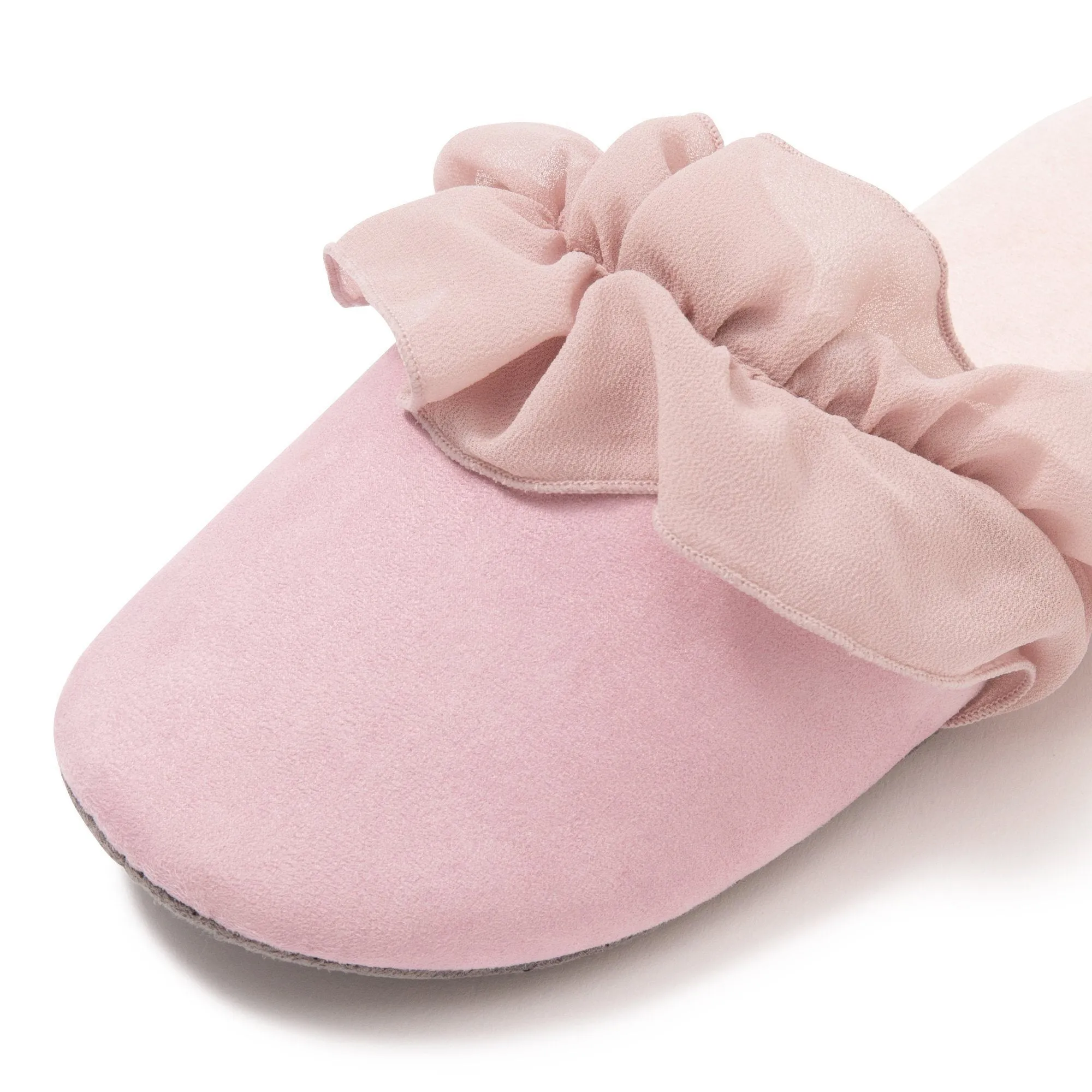 Chiffon Room Shoes Frills Light Pink