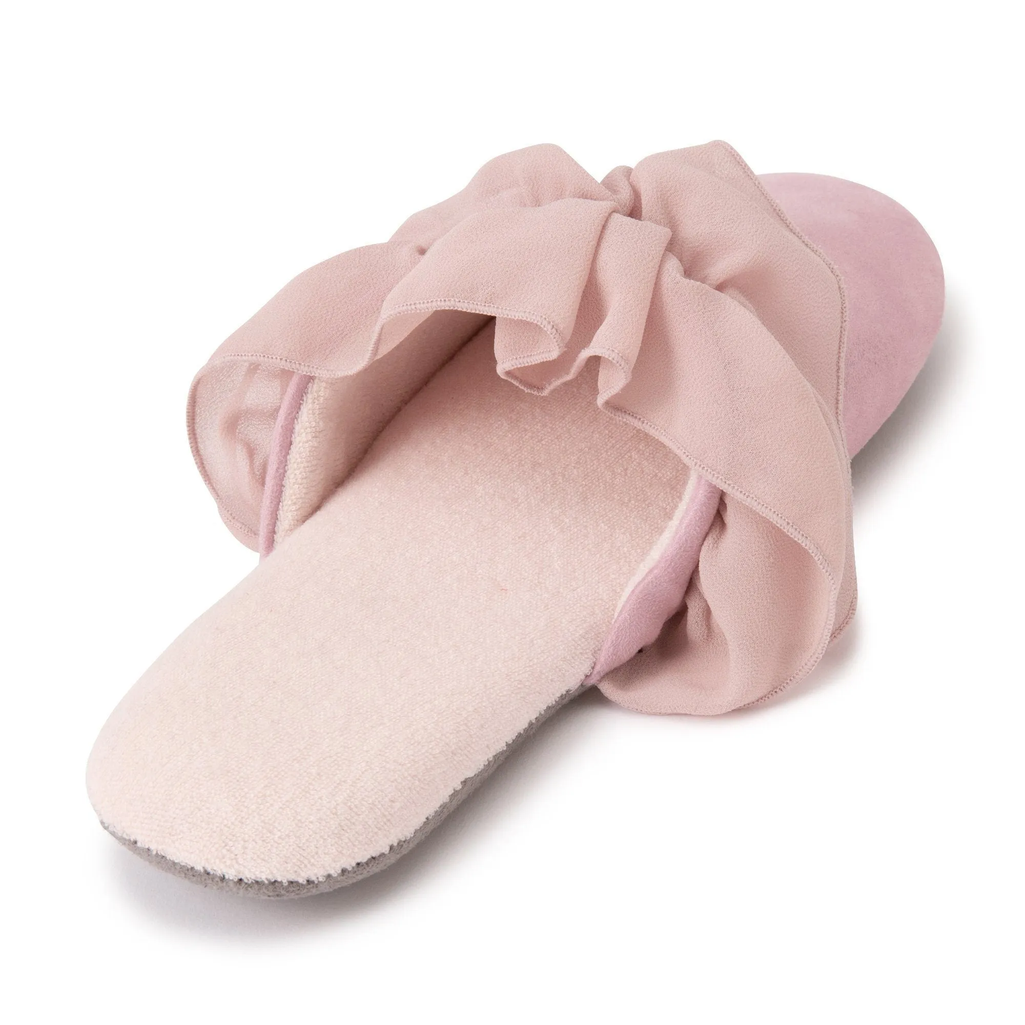 Chiffon Room Shoes Frills Light Pink