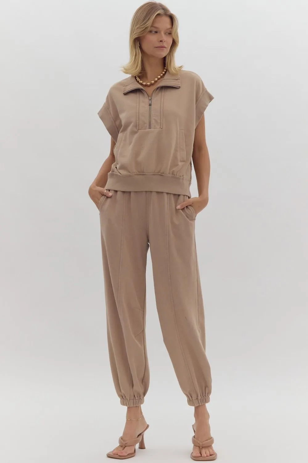 Deluxe Athleisure Set Pants - Light Mocha