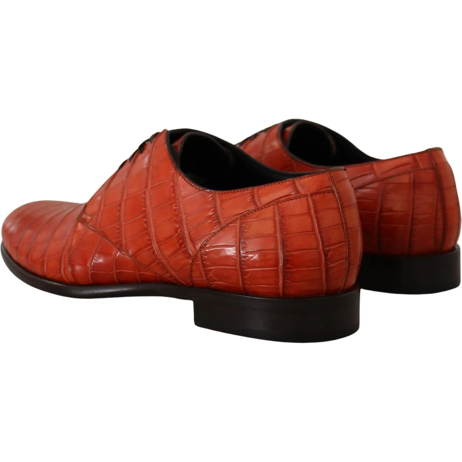 Dolce & Gabbana Exquisite Exotic Croc Leather Lace-Up Dress Shoes