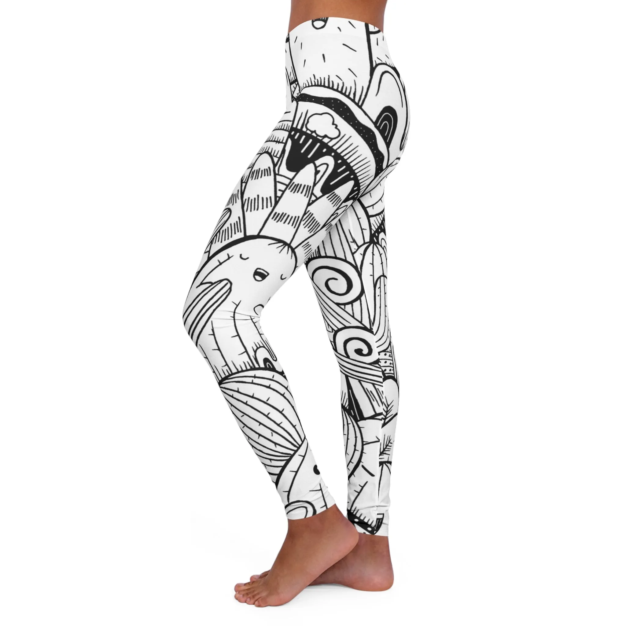 Doodle Cactus - Inovax Women's Spandex Leggings