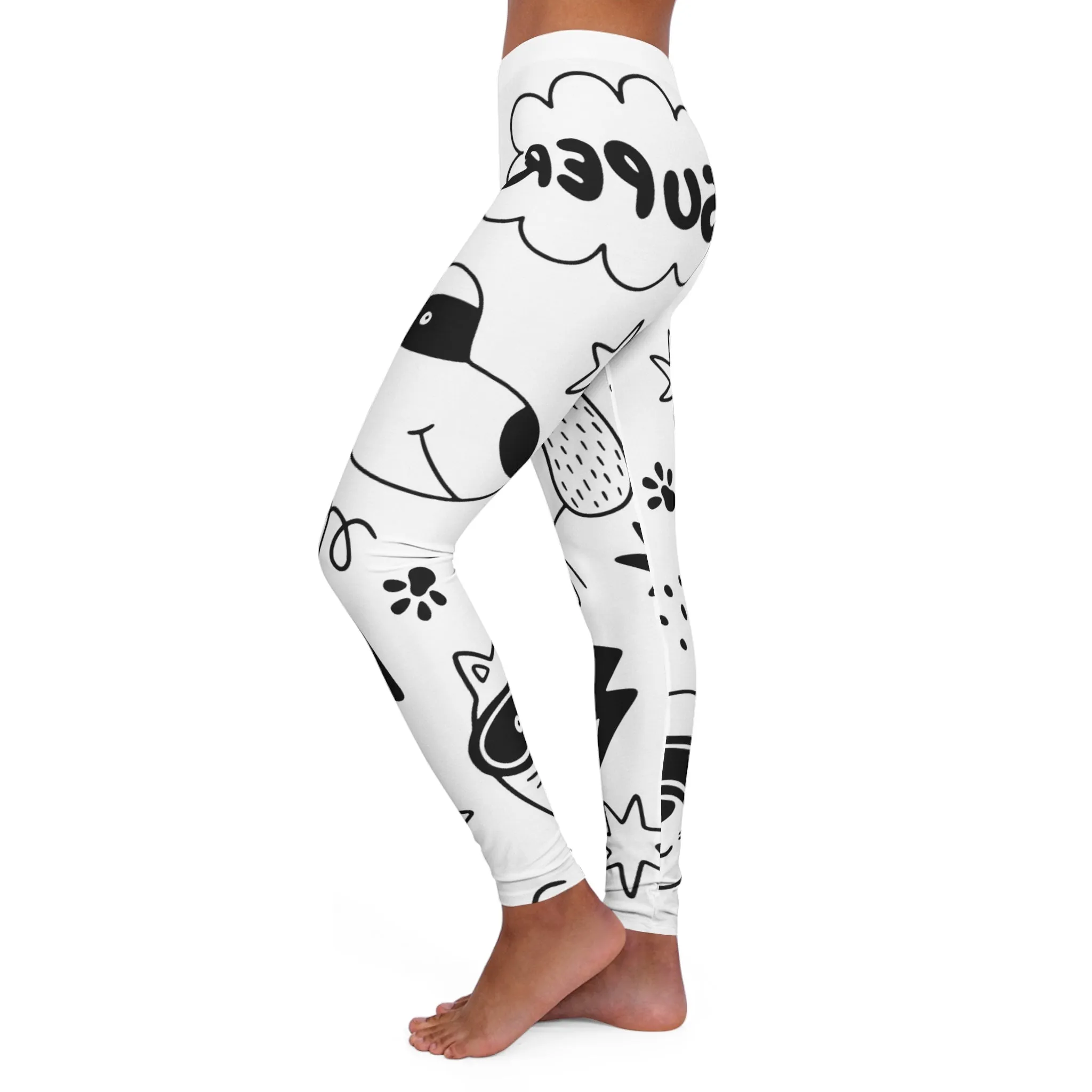 Doodle Dogs & Cats - Inovax Women's Spandex Leggings