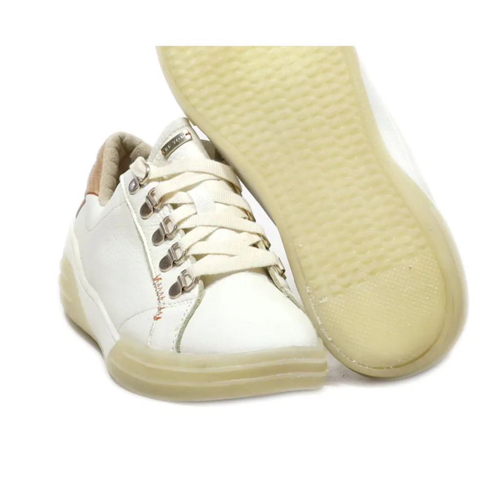 Dr. Scholl'S Lace Ups Pu Leather Beige Colour For Women