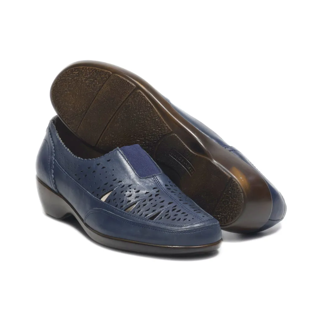 Easy Spirit Slip Ons Leather Blue Colour For Women