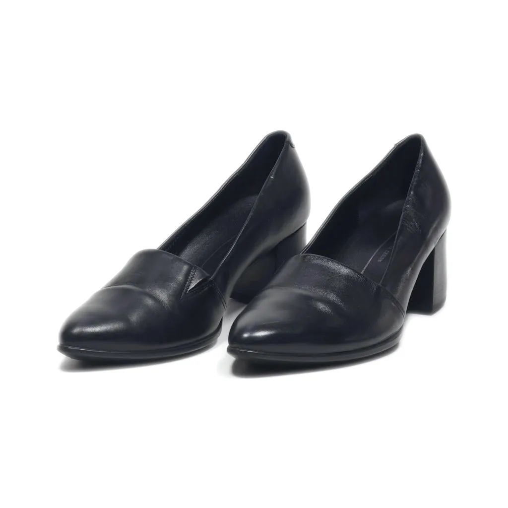 Ecco Mid-Heel Shoes Leather Black Colour For Women