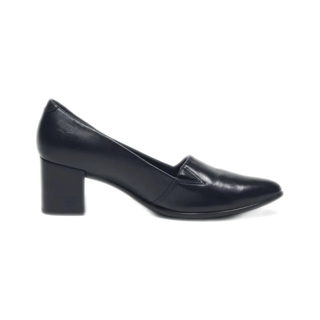 Ecco Mid-Heel Shoes Leather Black Colour For Women