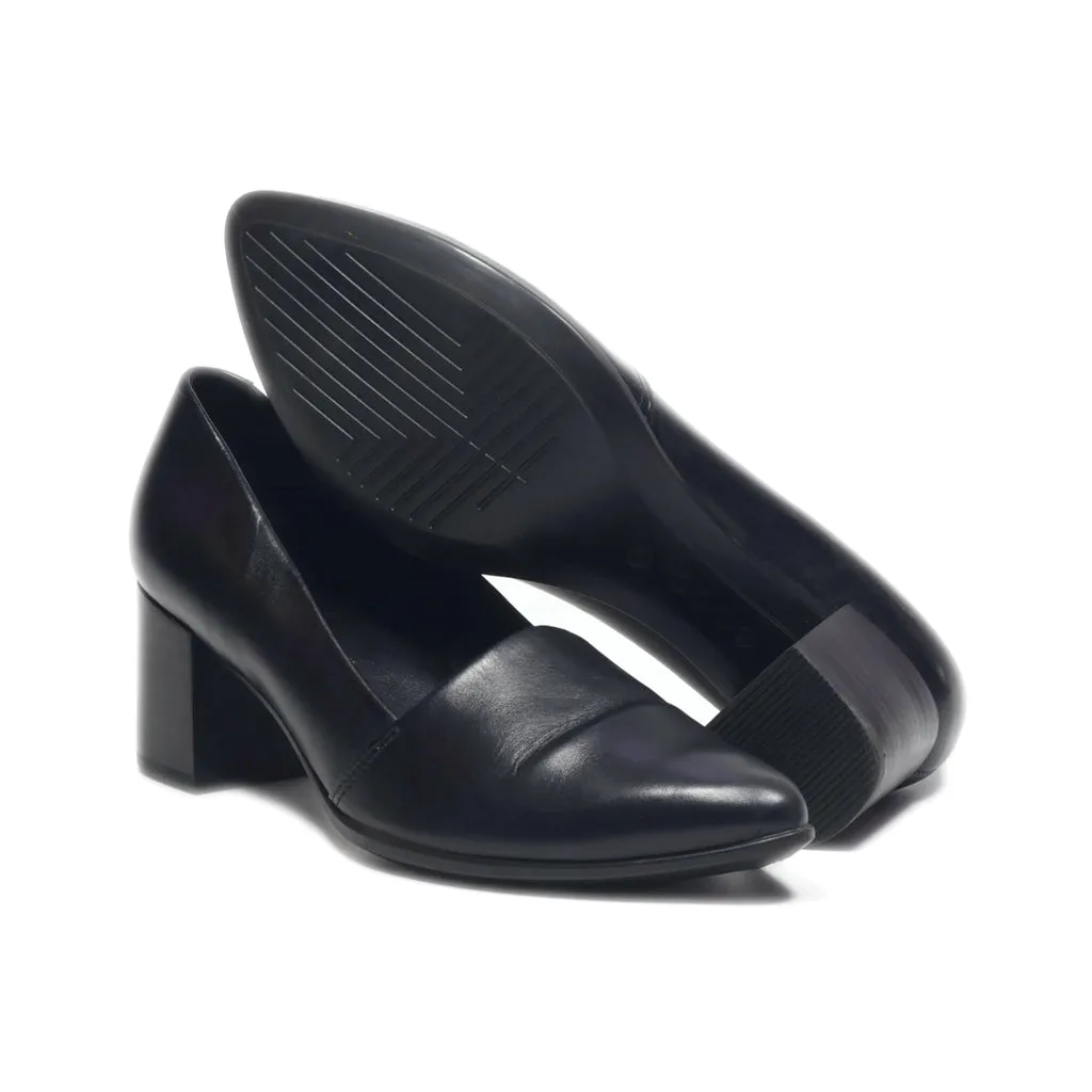 Ecco Mid-Heel Shoes Leather Black Colour For Women