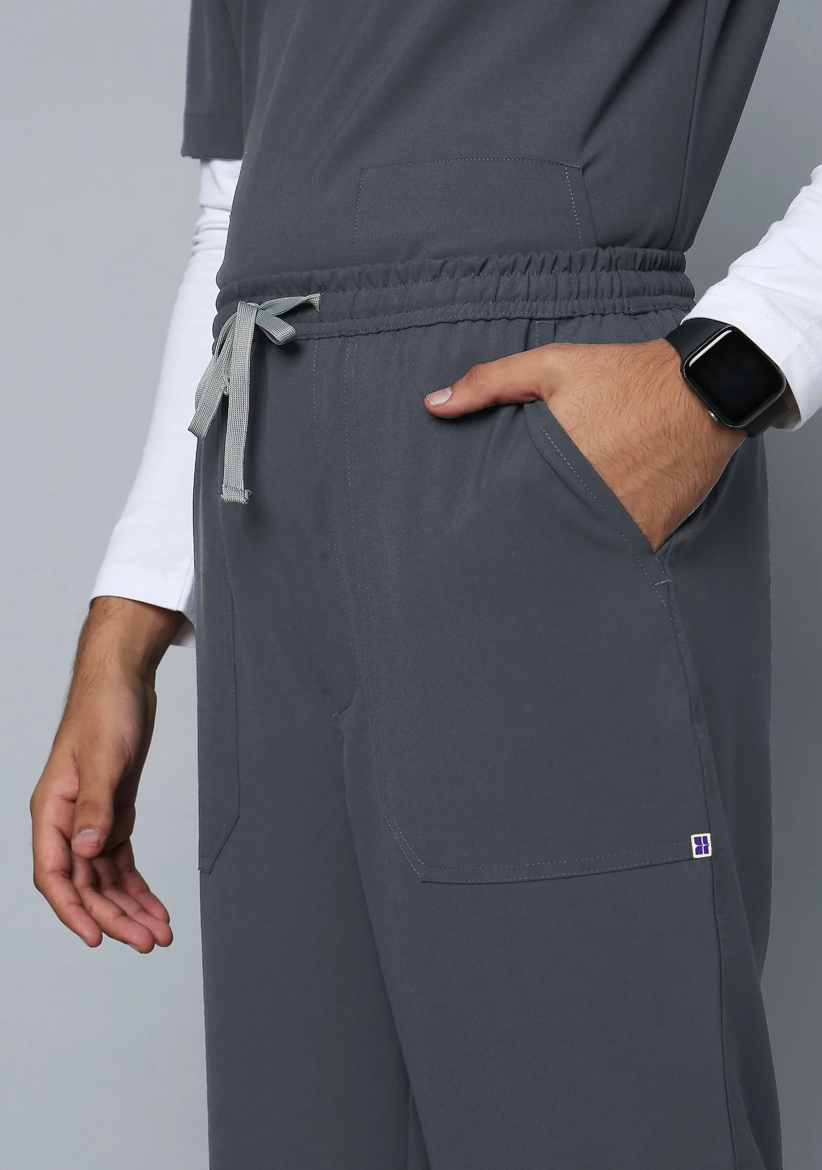 Ecoflex Men's 5 Pocket (Steel Grey) Scrub-Bundle Set