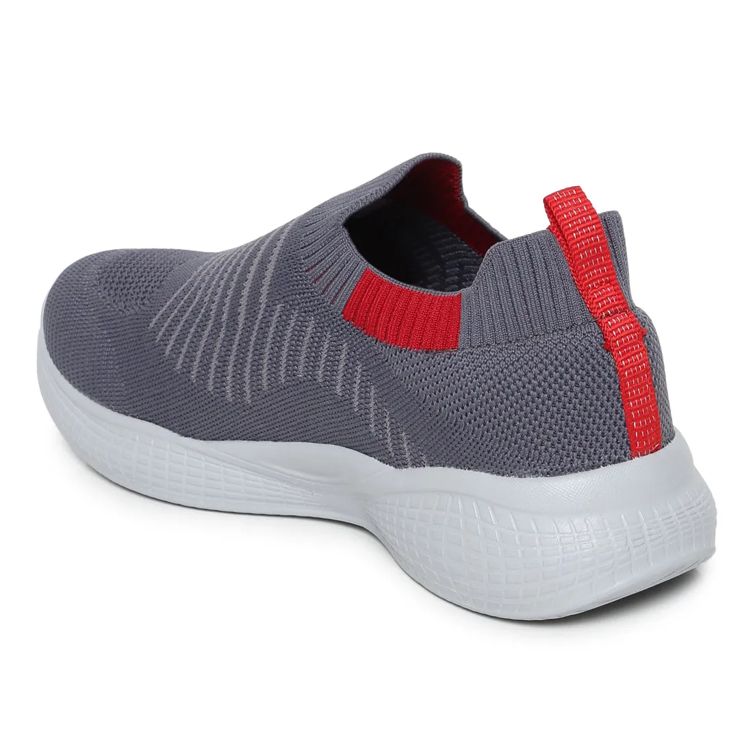 Eeken ESHGIA102S Dark Grey And Red Athleisure Shoes For Men