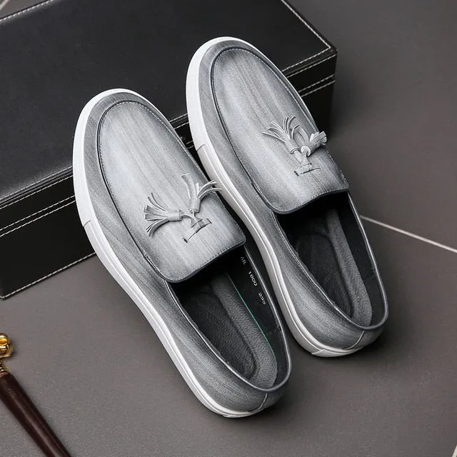 Elegance Solid Leather Slip On Men Shoes