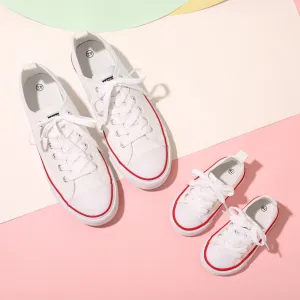 Family Matching Classic Lace Up Canvas Shoes (The tongue label, heel label, and outsole pattern of children's shoes and adult shoes are different)