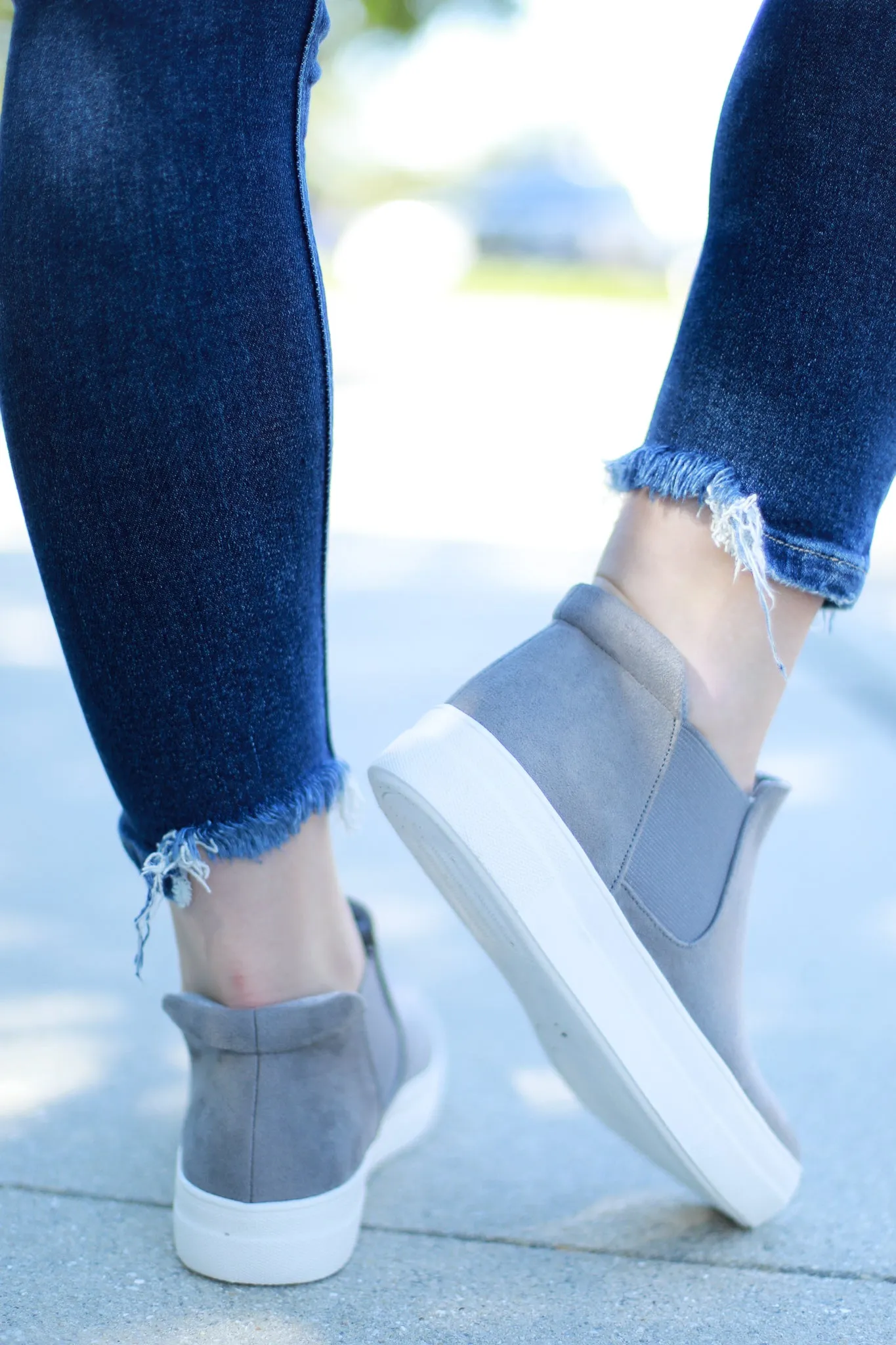 Faux Suede Grey Sneaker